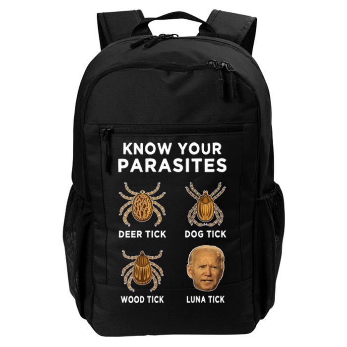 Know Your Parasites Funny Anti Joe Biden (On Back) Daily Commute Backpack