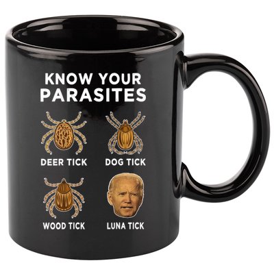 Know Your Parasites Funny Anti Joe Biden (On Back) 11oz C Handle Ceramic Mug