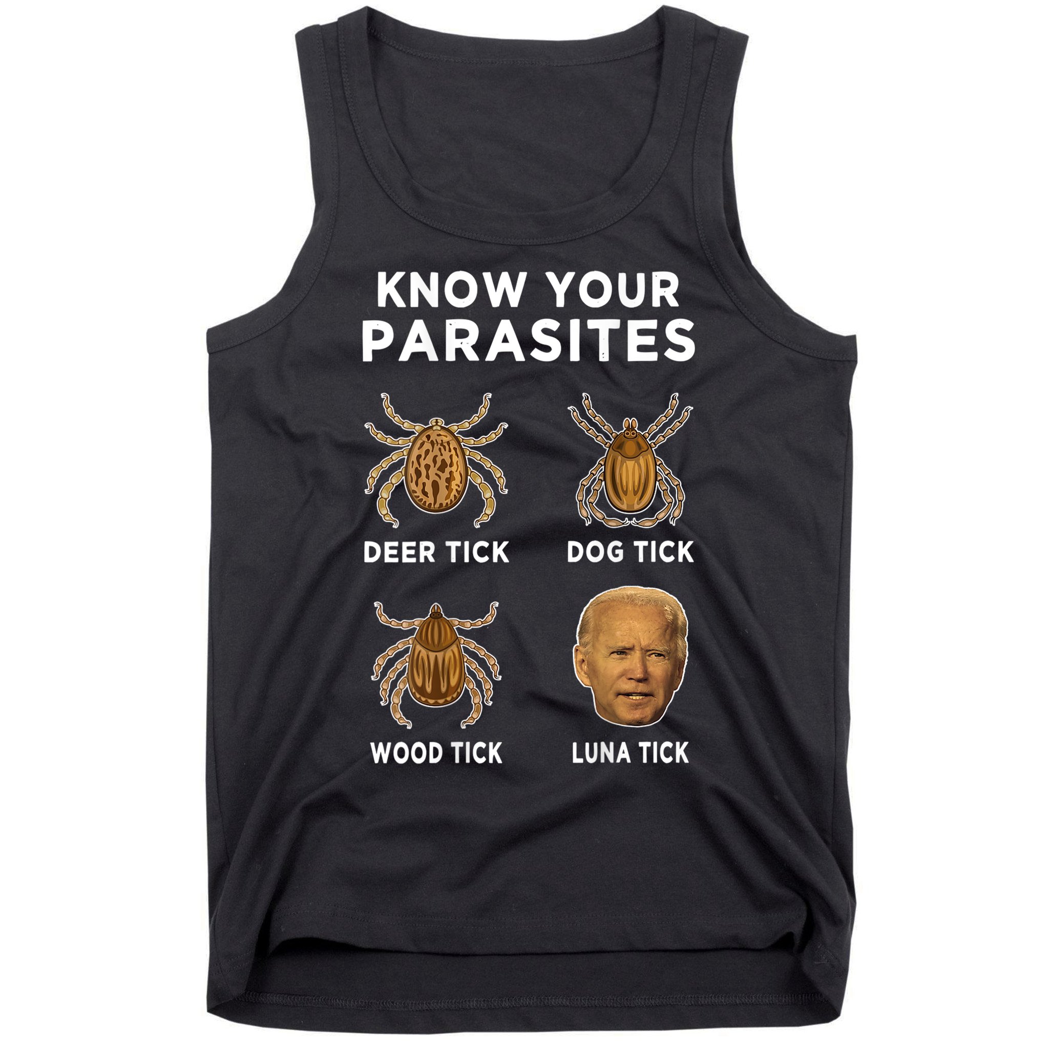 Know Your Parasites Funny Anti Joe Biden (On Back) Tank Top