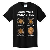 Know Your Parasites Funny Anti Joe Biden (On Back) Kids T-Shirt