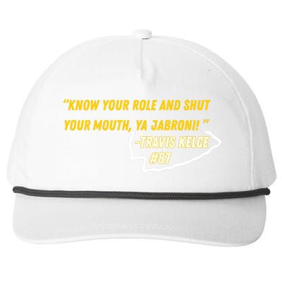 Know Your Role And Shut Your Mouth Snapback Five-Panel Rope Hat