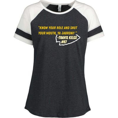 Know Your Role And Shut Your Mouth Enza Ladies Jersey Colorblock Tee