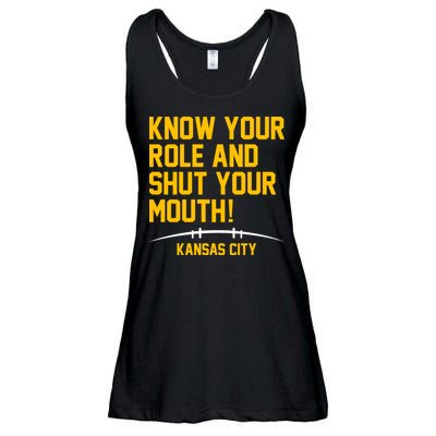 Know Your Role Shut Your Mouth Mahomes KC Ladies Essential Flowy Tank