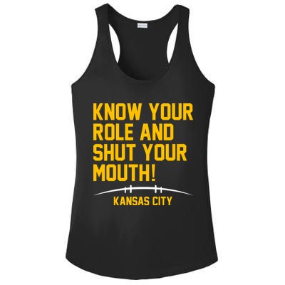 Know Your Role Shut Your Mouth Mahomes KC Ladies PosiCharge Competitor Racerback Tank