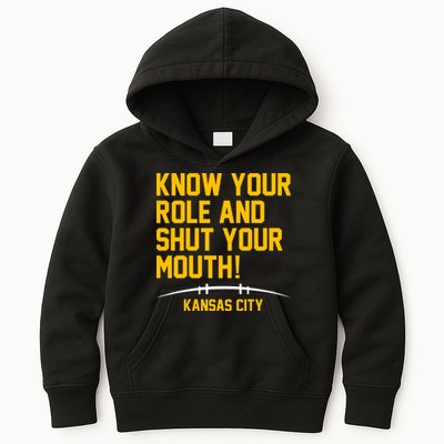 Know Your Role Shut Your Mouth Mahomes KC Kids Hoodie