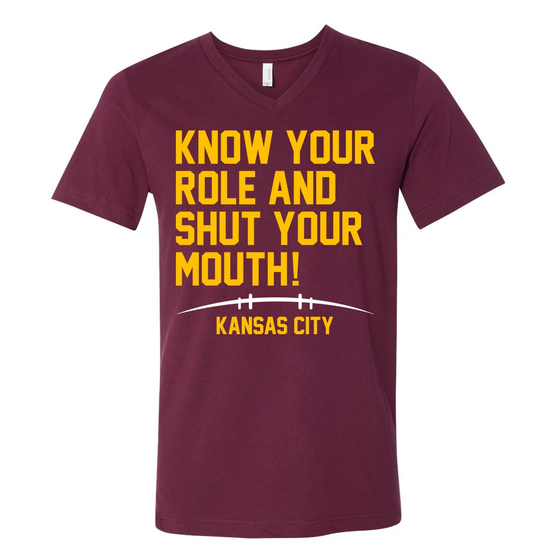 Know Your Role Shut Your Mouth Mahomes KC V-Neck T-Shirt