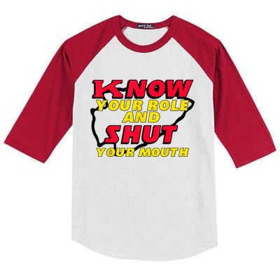 Know Your Role And Shut Your Mouth Kids Colorblock Raglan Jersey