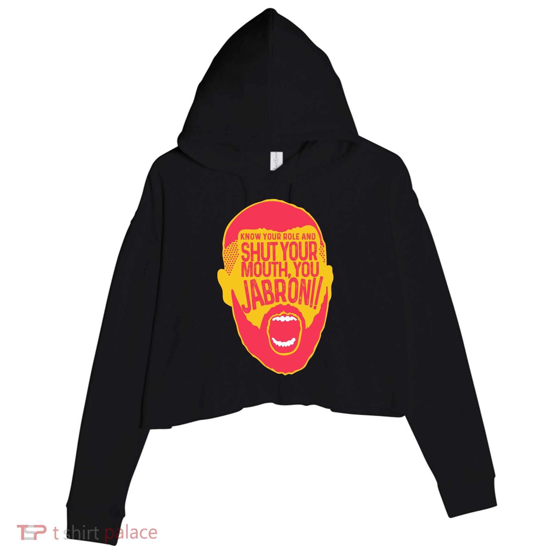 Know Your Role And Shut Your Mouth Crop Fleece Hoodie