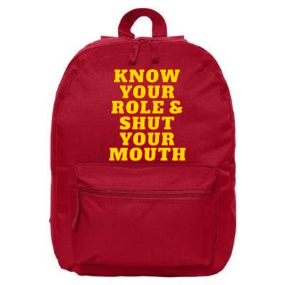 Know Your Role And Shut Your Mouth Kansas City Football Fan 16 in Basic Backpack