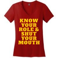 Know Your Role And Shut Your Mouth Kansas City Football Fan Women's V-Neck T-Shirt