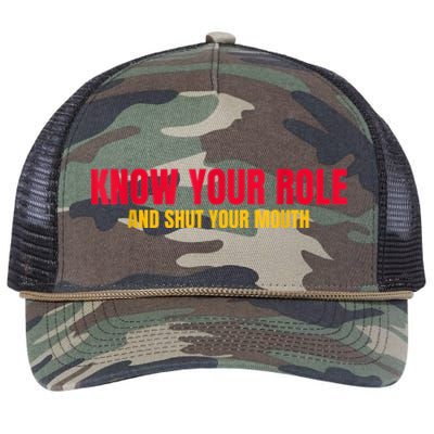 Know Your Role And Shut Your Mouth You Jabroni Retro Rope Trucker Hat Cap