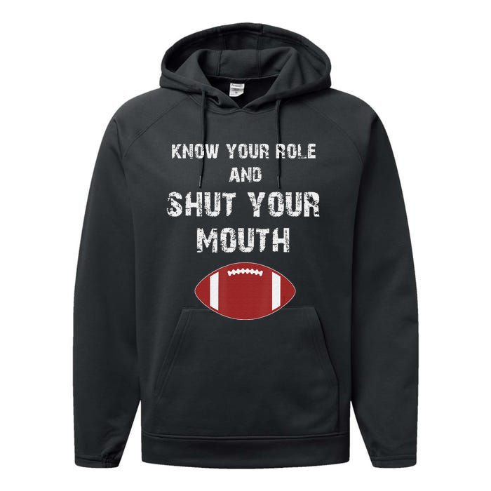 Know Your Role And Shut Your Mouth retro saying Performance Fleece Hoodie