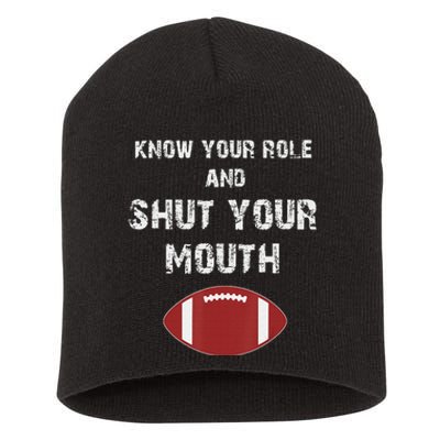 Know Your Role And Shut Your Mouth retro saying Short Acrylic Beanie