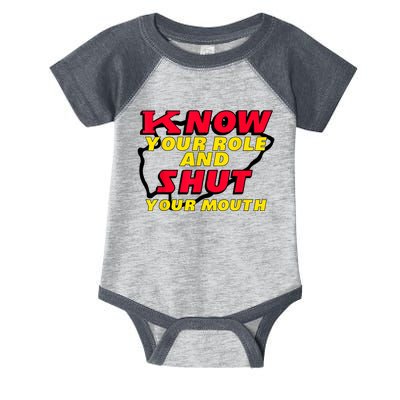 Know Your Role And Shut Your Mouth Infant Baby Jersey Bodysuit