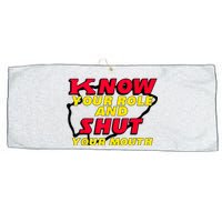 Know Your Role And Shut Your Mouth Large Microfiber Waffle Golf Towel