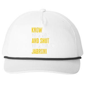 Know Your Role And Shut Your Mouth Jabroni Snapback Five-Panel Rope Hat