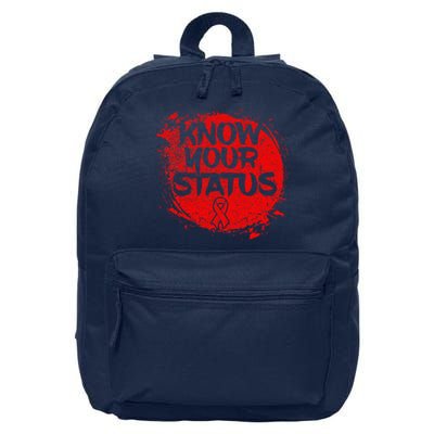 Know Your Status World Hiv Aids Awareness Day Red Ribbon 16 in Basic Backpack