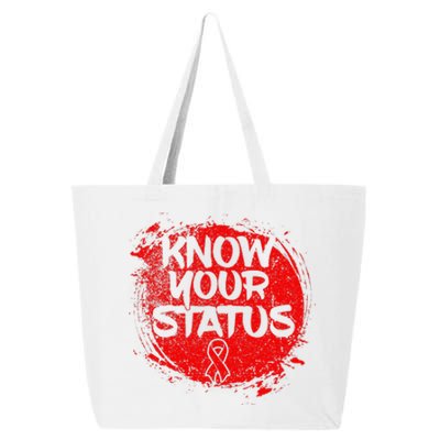 Know Your Status World Hiv Aids Awareness Day Red Ribbon 25L Jumbo Tote