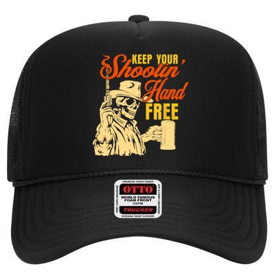 Keep Your Shooting Hand Free High Crown Mesh Back Trucker Hat