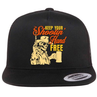 Keep Your Shooting Hand Free Flat Bill Trucker Hat