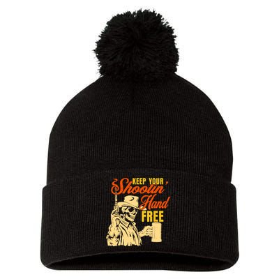 Keep Your Shooting Hand Free Pom Pom 12in Knit Beanie