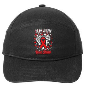 Know Your Status Red Ribbon Hiv & Aids Awareness Virus 7-Panel Snapback Hat