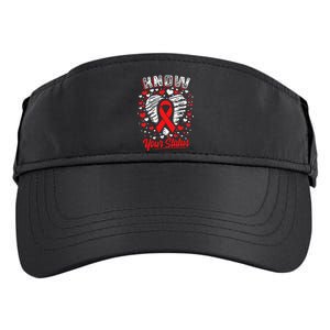 Know Your Status Red Ribbon Hiv & Aids Awareness Virus Adult Drive Performance Visor