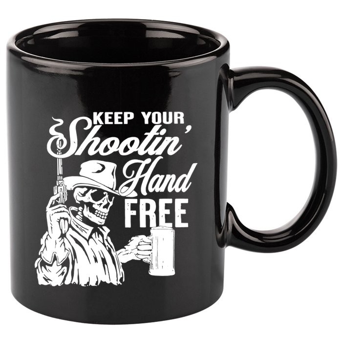 Keep Your Shooting Hand Free 11oz C Handle Ceramic Mug