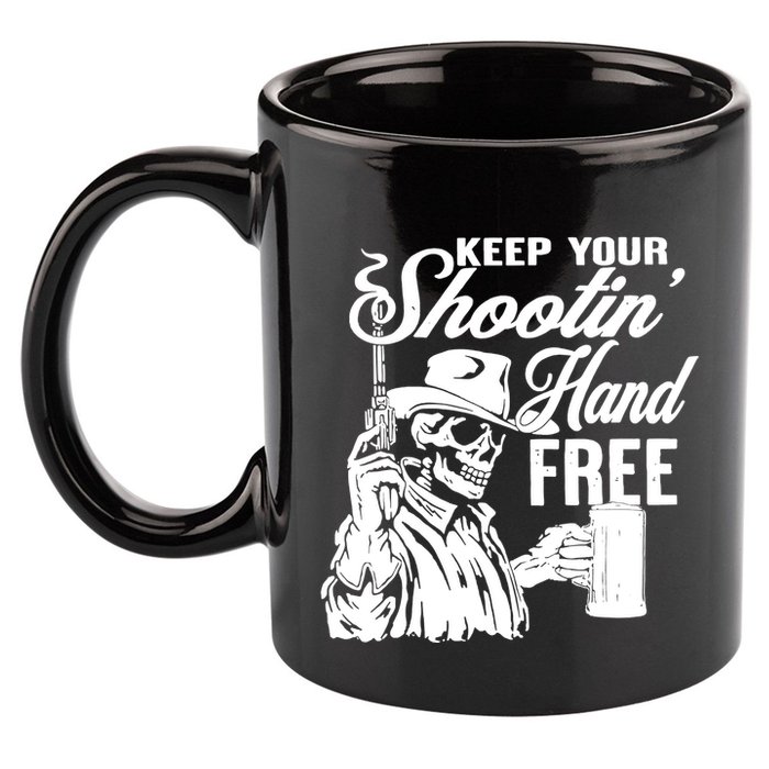 Keep Your Shooting Hand Free 11oz C Handle Ceramic Mug
