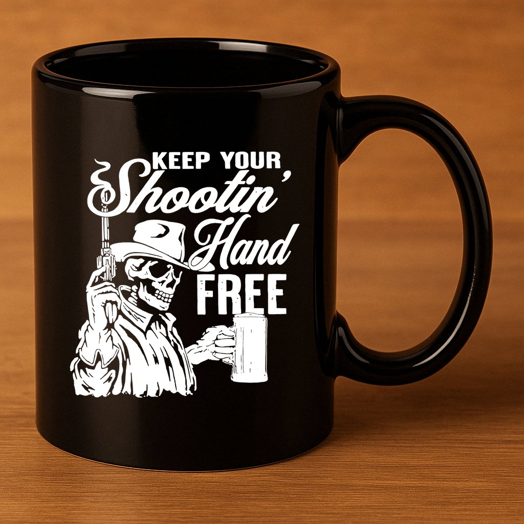 Keep Your Shooting Hand Free 11oz C Handle Ceramic Mug