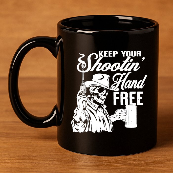 Keep Your Shooting Hand Free 11oz C Handle Ceramic Mug