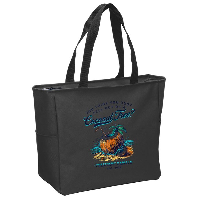 Kamala You Think You Just Fell Out Of A Coconut Tree Funny Zip Tote Bag