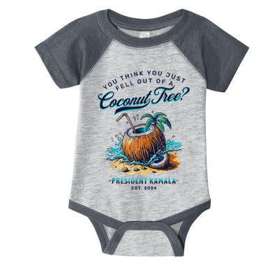 Kamala You Think You Just Fell Out Of A Coconut Tree Funny Infant Baby Jersey Bodysuit
