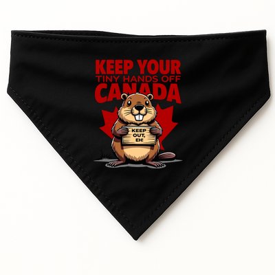Keep Your Tiny Hands Off Canada Is Not For Sale Funny USA-Made Doggie Bandana