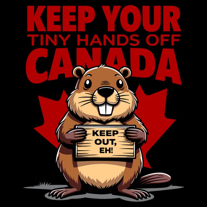 Keep Your Tiny Hands Off Canada Is Not For Sale Funny Flexfit Unipanel Trucker Cap
