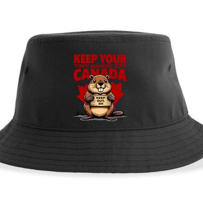 Keep Your Tiny Hands Off Canada Is Not For Sale Funny Sustainable Bucket Hat