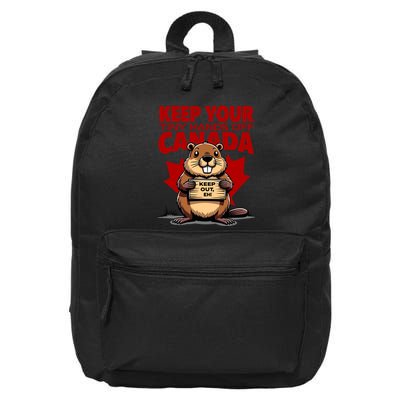 Keep Your Tiny Hands Off Canada Is Not For Sale Funny 16 in Basic Backpack