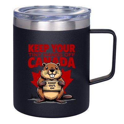 Keep Your Tiny Hands Off Canada Is Not For Sale Funny 12oz Stainless Steel Coffee Mug