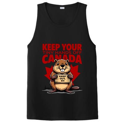 Keep Your Tiny Hands Off Canada Is Not For Sale Funny PosiCharge Competitor Tank