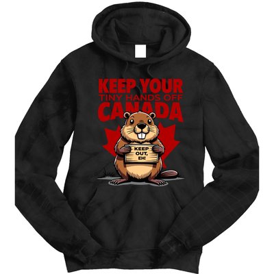 Keep Your Tiny Hands Off Canada Is Not For Sale Funny Tie Dye Hoodie