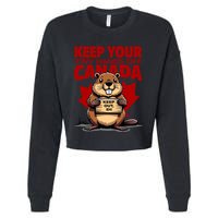 Keep Your Tiny Hands Off Canada Is Not For Sale Funny Cropped Pullover Crew