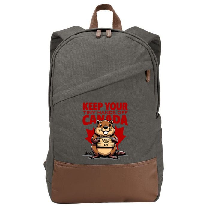 Keep Your Tiny Hands Off Canada Is Not For Sale Funny Cotton Canvas Backpack