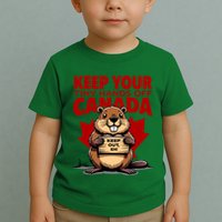 Keep Your Tiny Hands Off Canada Is Not For Sale Funny Toddler T-Shirt