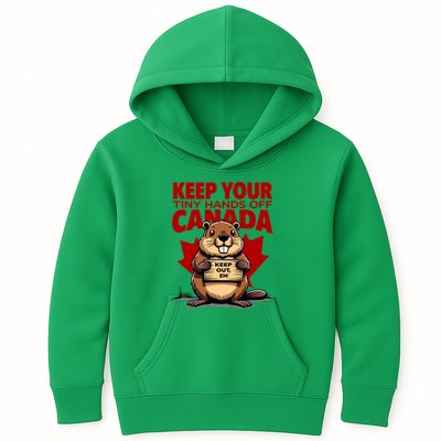 Keep Your Tiny Hands Off Canada Is Not For Sale Funny Kids Hoodie