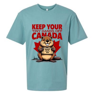 Keep Your Tiny Hands Off Canada Is Not For Sale Funny Sueded Cloud Jersey T-Shirt