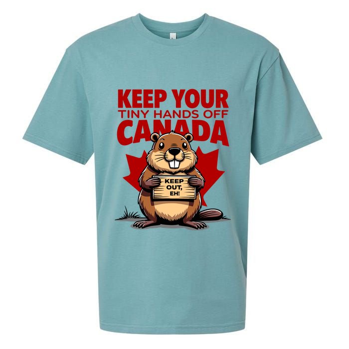 Keep Your Tiny Hands Off Canada Is Not For Sale Funny Sueded Cloud Jersey T-Shirt
