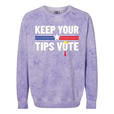 Keep Your Tips Vote Trump 2024 Colorblast Crewneck Sweatshirt