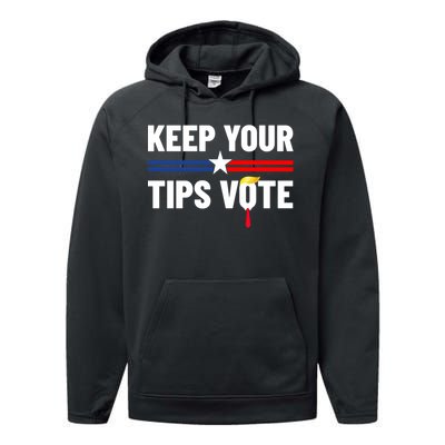 Keep Your Tips Vote Trump 2024 Performance Fleece Hoodie