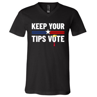 Keep Your Tips Vote Trump 2024 V-Neck T-Shirt