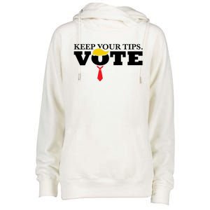 Keep Your Tips Vote Trump 2024 Im Voting Convicted Felon Womens Funnel Neck Pullover Hood